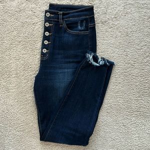 Kancan Dark Wash, Button Front Jeans, Size 9/28